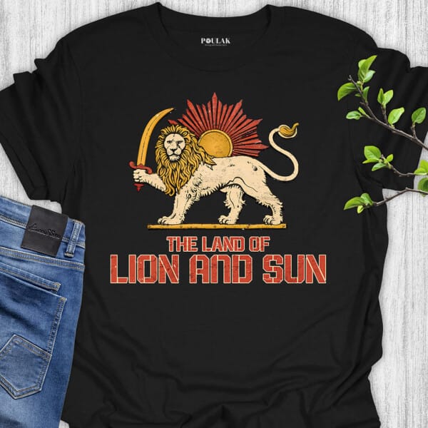 Retro Lion And Sun T-Shirt The Land of Lion and Sun