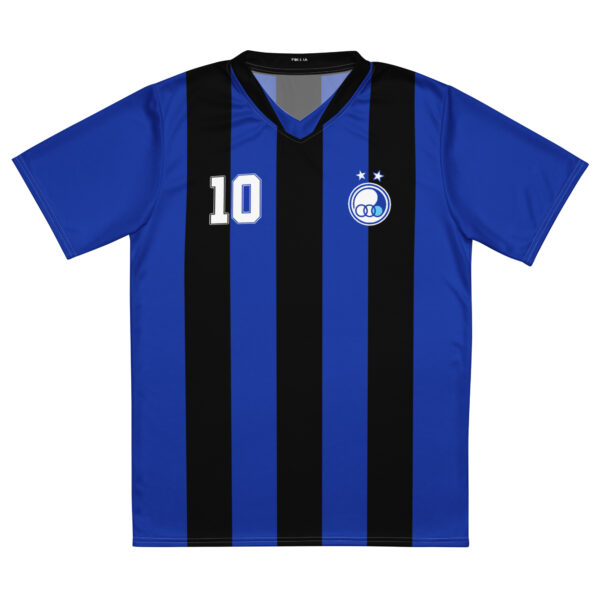 Recycled unisex sports jersey TAJ Black Stripes