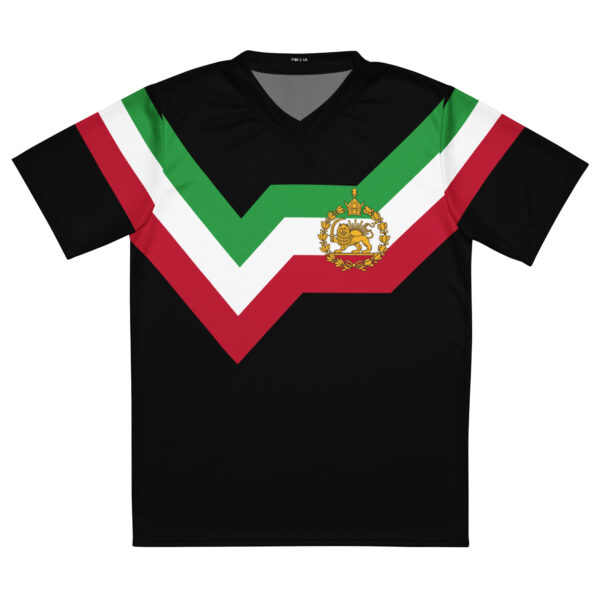 Recycled unisex sports jersey IRAN Bold – Black