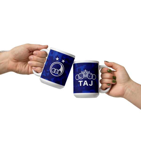 White glossy mug TAJ SS Camo