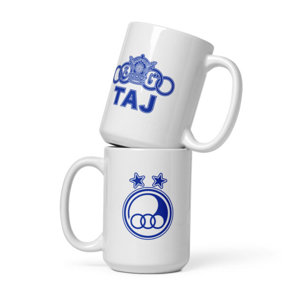 White glossy mug TAJ